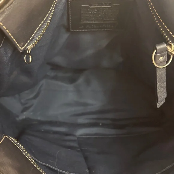 Coach Navy Blue Small Leather Tote Bag - Picture 4 of 10